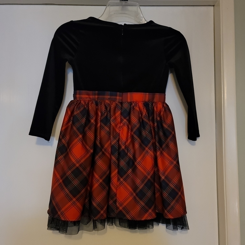 *NWOT* Girl's Cat & Jack tulle Dress Black Velvet Red Plaid - Picture 3 of 9